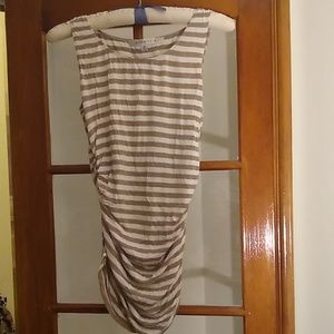 Max Studio Stretch Ruched Sleeveless Top